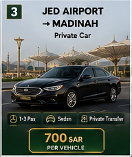 Jeddah Airport to Madinah – Private Car